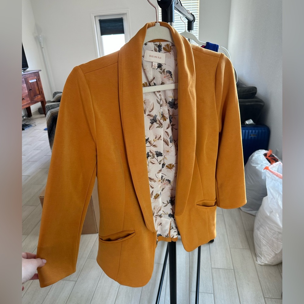 Mustard Skies are Blue Shawl blazer
